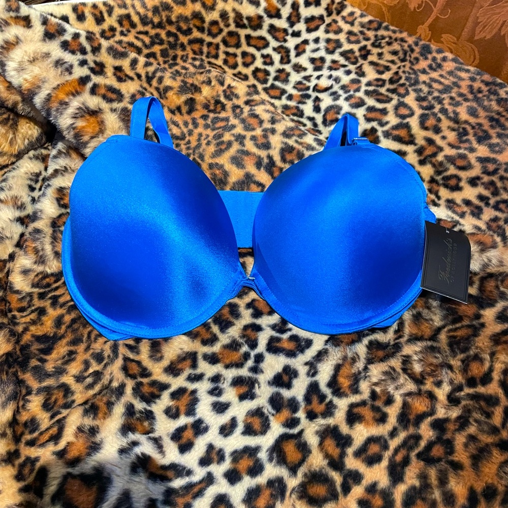 FREDERICKS Hollywood Exxtreme Cleavage Bra 38D ROYAL BLUE